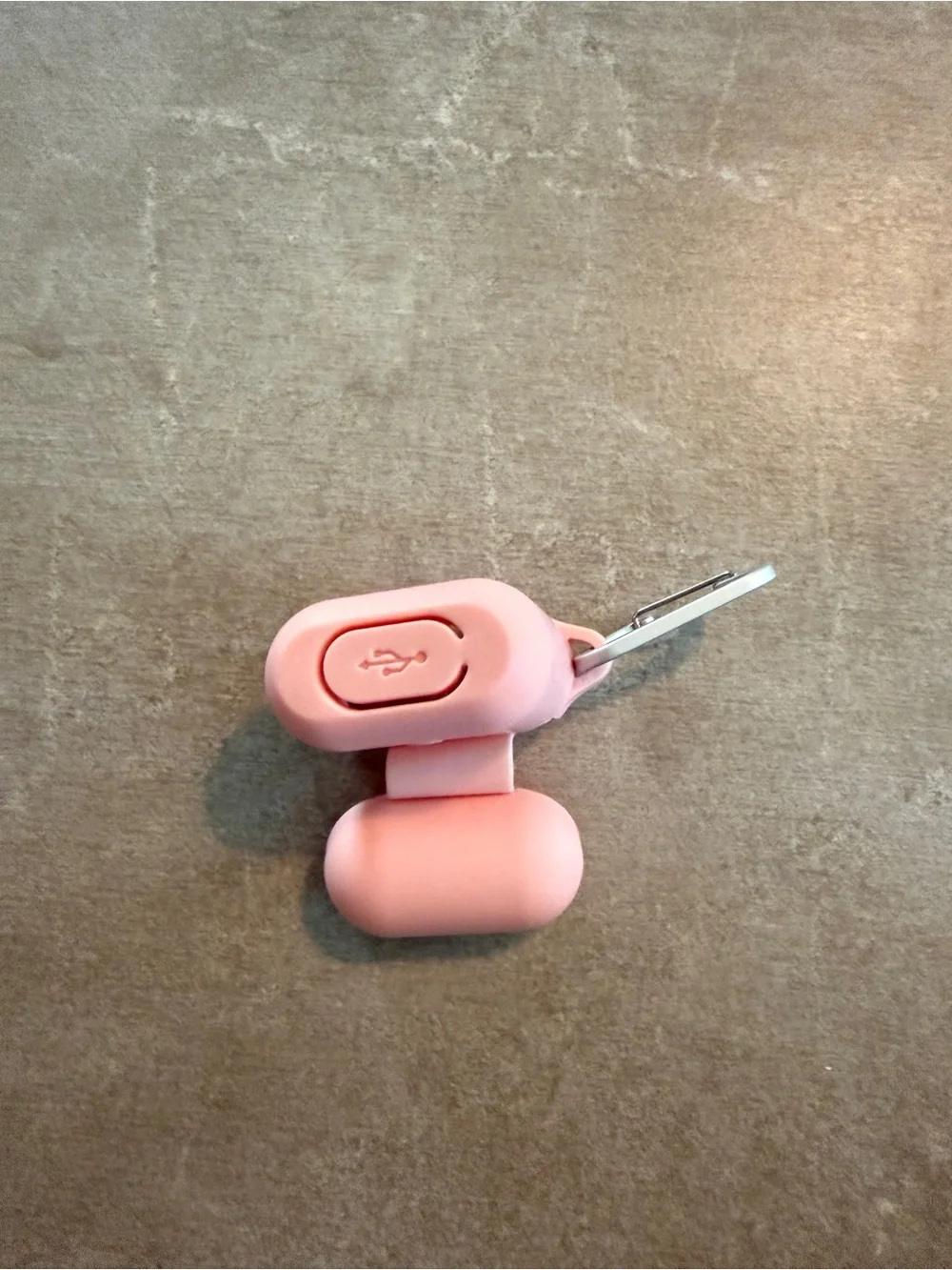 Amazon Pink Silicone Earbud Case with Silver Carabiner
